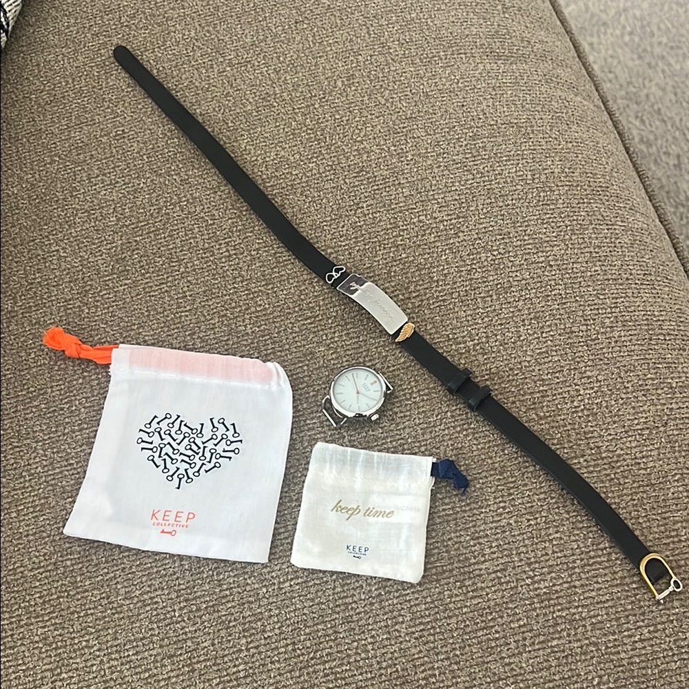 Keep collective band with charms and watch face.
